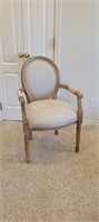 Reclaimed Round Back Upholstered Dining Armchair