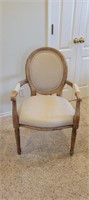 Reclaimed Round Back Upholstered Dining Armchair