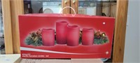 String of 4 Electric Flameless Candles Red