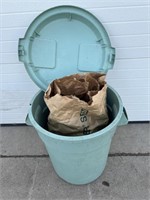 Garbage bin of bird feed