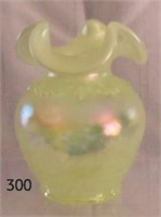 Topaz Opalescent Drapery Vase 4 1/4" Tall
