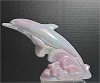 RARE Blue Burmese Large Dolphin Figurine