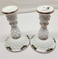 WHMG 6" Candlestick HP Holly & Berries