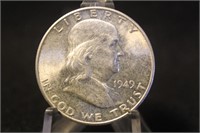 1949 Uncirculated Franklin Silver Half Dollar