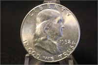 1952-S Uncirculated Franklin Silver Half Dollar