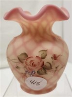 Cascading Roses on Burmese Vase QVC 4" Tall