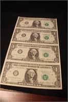 1985 $1 Uncut Dollar Bills