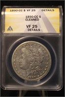 1890-CC Certified Morgan Silver Dollar