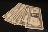 Lot of 10 $1 Silver Certificate Bank Notes