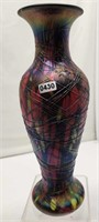 1920's Mosaic Offhand Threaded Vase 10 1/2" Tall