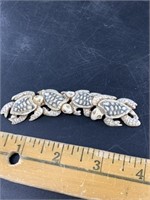 Old Japanese bone carving of 4 sea turtles 3 3/4"