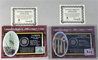 Canada Five Cent Coin Collection W/ Stamps