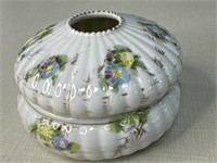 Hand Painted Hair Receiver round Box