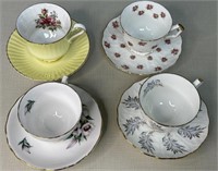 Four Cups With Saucers