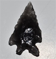 1 1/2" Alazan Bifurcated Obsidian Arrowhead found