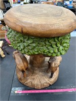 Elephant hand carved stool Carving Thailand