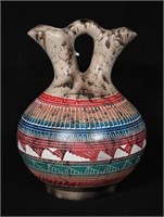 Navajo Horsehair Pottery Marriage Vessel by Charli