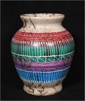 Navajo Horsehair Pottery Vase Signed on the bottom