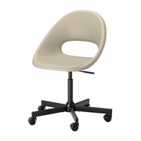 ELDBERGET / MALSKÄR Swivel chair, beige/black
