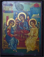 The Holy Trinity Hand Painted Icon on Wood - Ermin