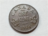 OF) 1924 Canada Small Cent 1C Coin