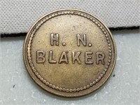 OF) Vintage H.N. Blaker 5 Cent Trade Token