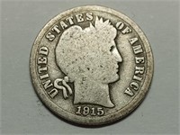 OF) 1915 silver Barber dime