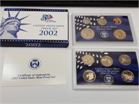 OF) 2002 10-Coin us proof set with COA