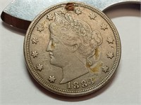 OF) Better 1883 no cents Liberty V nickel