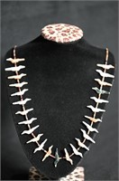 Vintage Native American Zuni Bird Fetish Necklace