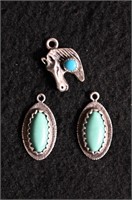 3 Sterling Silver Turquoise pendants