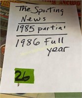 The Sporting News. 1985 Partial Set, 1986 Full