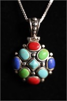 Sterling Silver necklace with stone pendant
