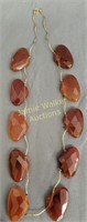 14k Gold Necklace 18" With Faceted Carnelian