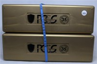 (2) Gold PCGS graded coin boxes