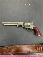 Cap Pistol Leather Holster and Gun Belt