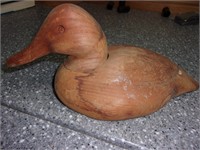 duck decoy carved duck unpainted