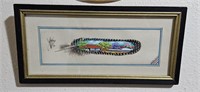VINTAGE COSTA RICA HAND PAINTED FEATHER SIGNED