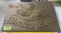French Wine Advertising Plaque Signs. Grand Vin