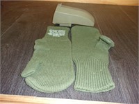 military gloves and glass goggle case