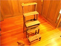 Antique folding library ladder chair