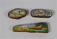 Three Limoges (France) pill boxes