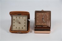 2 vintage travel clocks