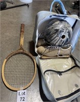 Vintage Bowling Ball/Bag/Shoes & Racket