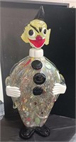 Large Glass Art Glass Clown Decanter Some Chips
