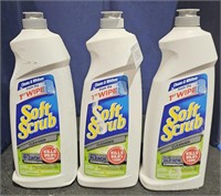 3 Bottles Soft Scrub Cleaner w/ Bleach