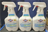 3  Spray Bottles Clorox Fuzion Cleaner & Bleach
