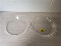 2 Pyrex 23cm Glass Pie Pans