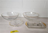 Vtg Gold Rimmed Glassware