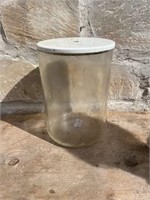 (1) ANTIQUE "EDISION" CLEAR GLASS BATTERY JAR W/LD